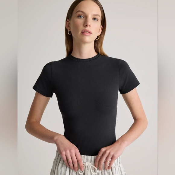 Quince Tops - Quince Organic Cotton Jersey Tee Fitted Basic Capsule Minimalist